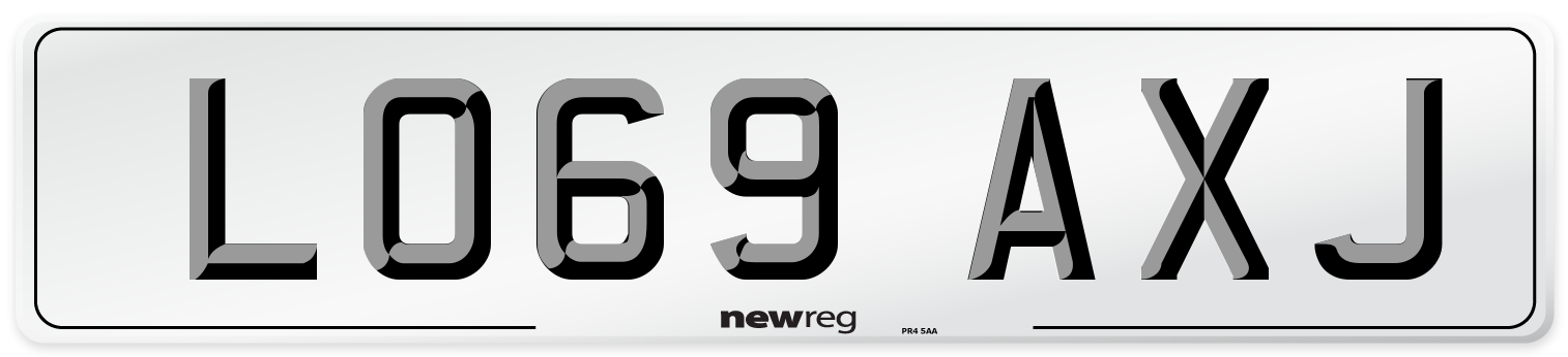 LO69 AXJ Number Plate from New Reg